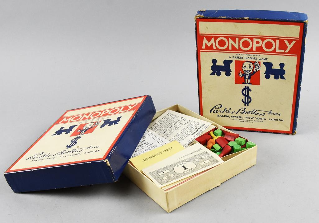 (2) c1935 Monopoly Game Boxes, Game Pieces (1 of 6)