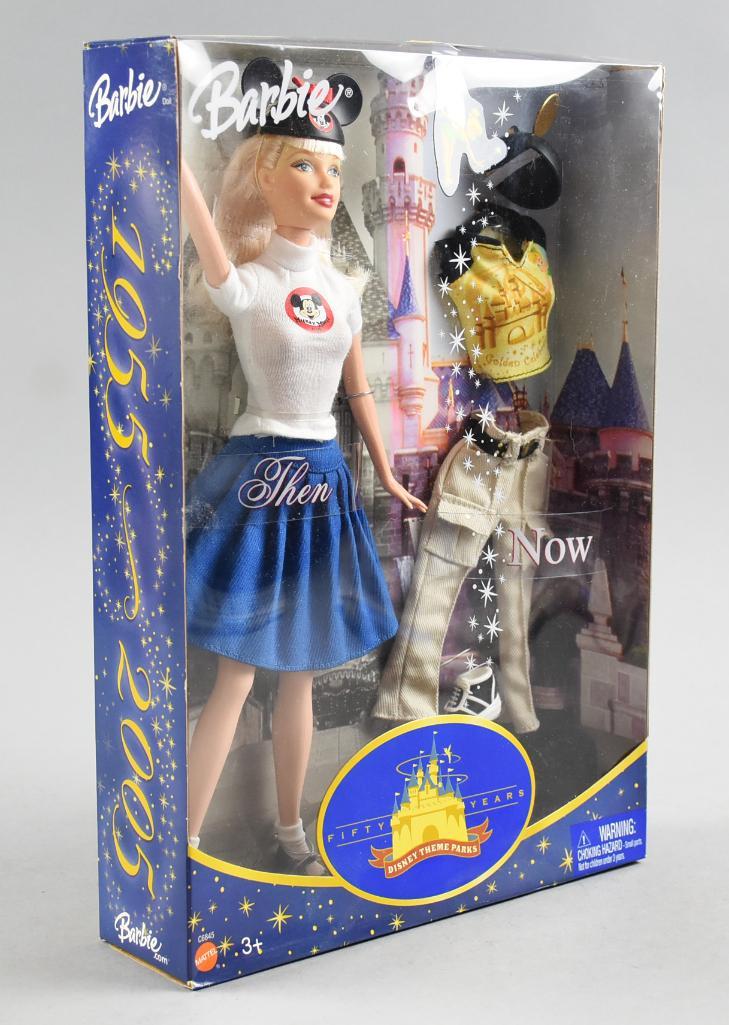 1955-2005 Disney Anniversary Mouseketeers Barbie, NRFB: Great Barbie in original box represents the 50th Anniversary, Then and Now. Barbie is dressed in 1955 style Mouseketeer attire and comes with a contemporary Mouseketeer outfit. She appears to have nev