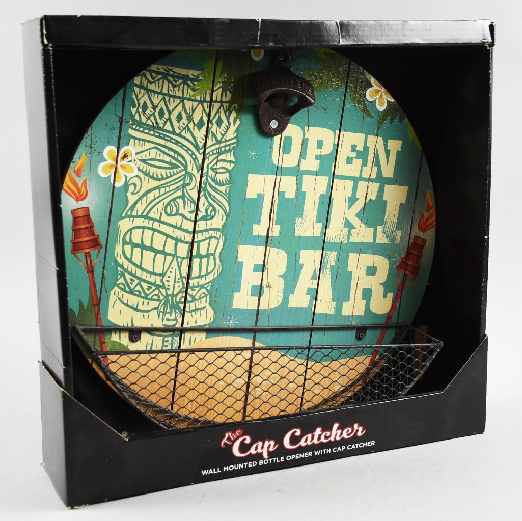Wall Mounted Tiki Bar Bottle Opener/Cap Catcher (1 of 4)