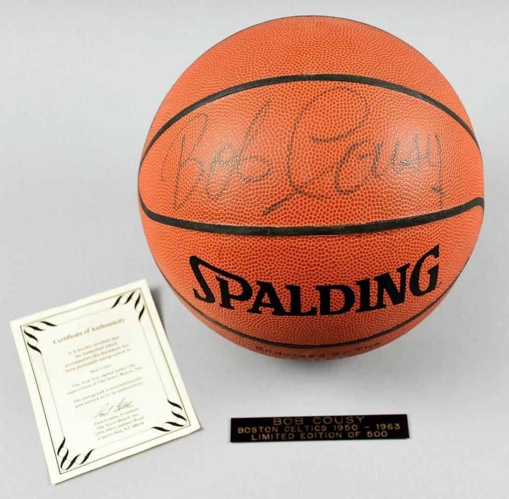 Boston Celtics Great, Bob Cousy Autographed Ball COA (1 of 3)