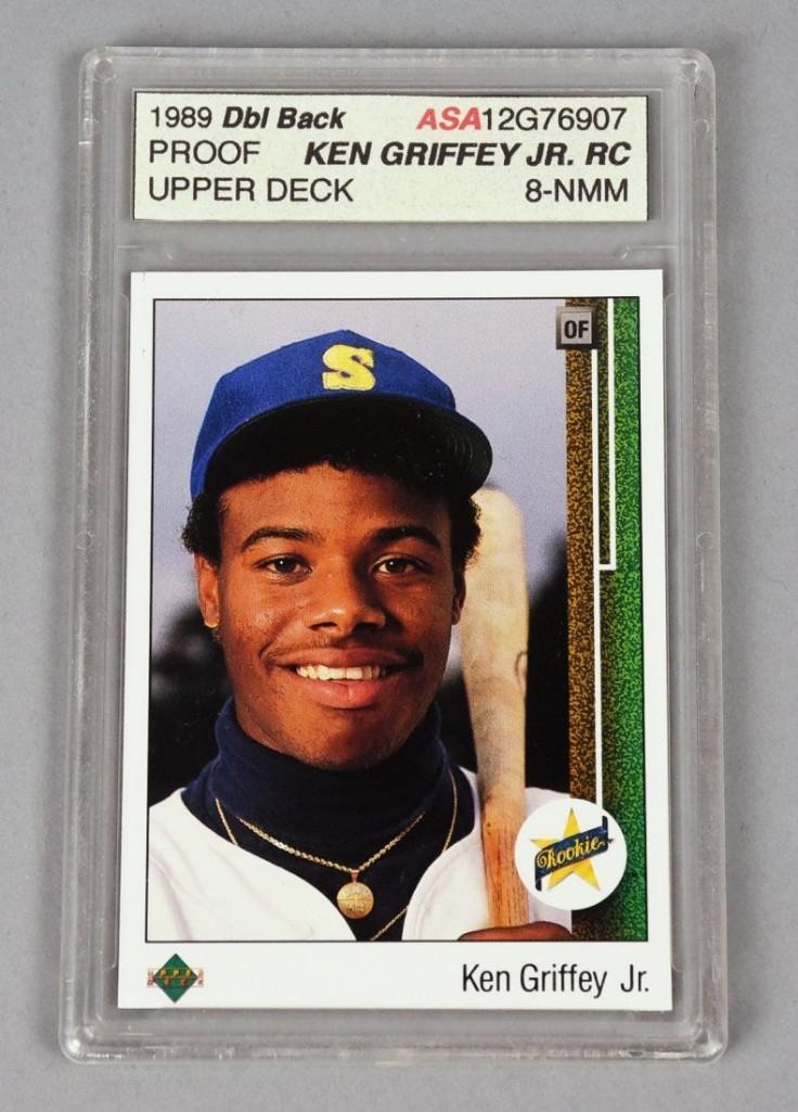 Upper Deck Ken Griffey Jr Rookie Error Card ASA Grade 8 (1 of 2)