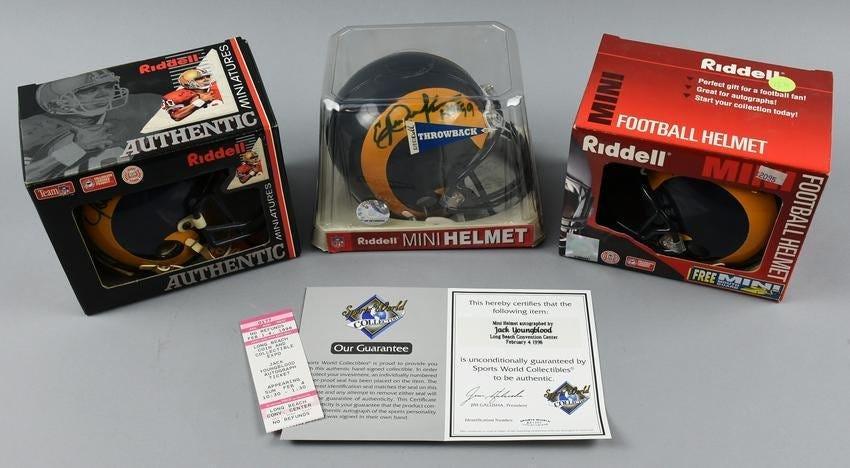 LA Rams Signed Mini Helmets, Dickerson/Youngblood (1 of 5)