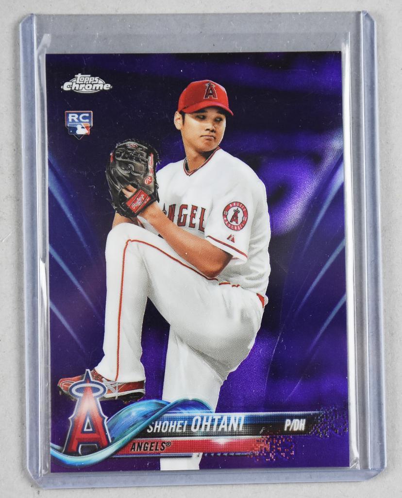Rare 2018 Topps Chrome Shohei Ohtani Rookie, Purple (1 of 2)