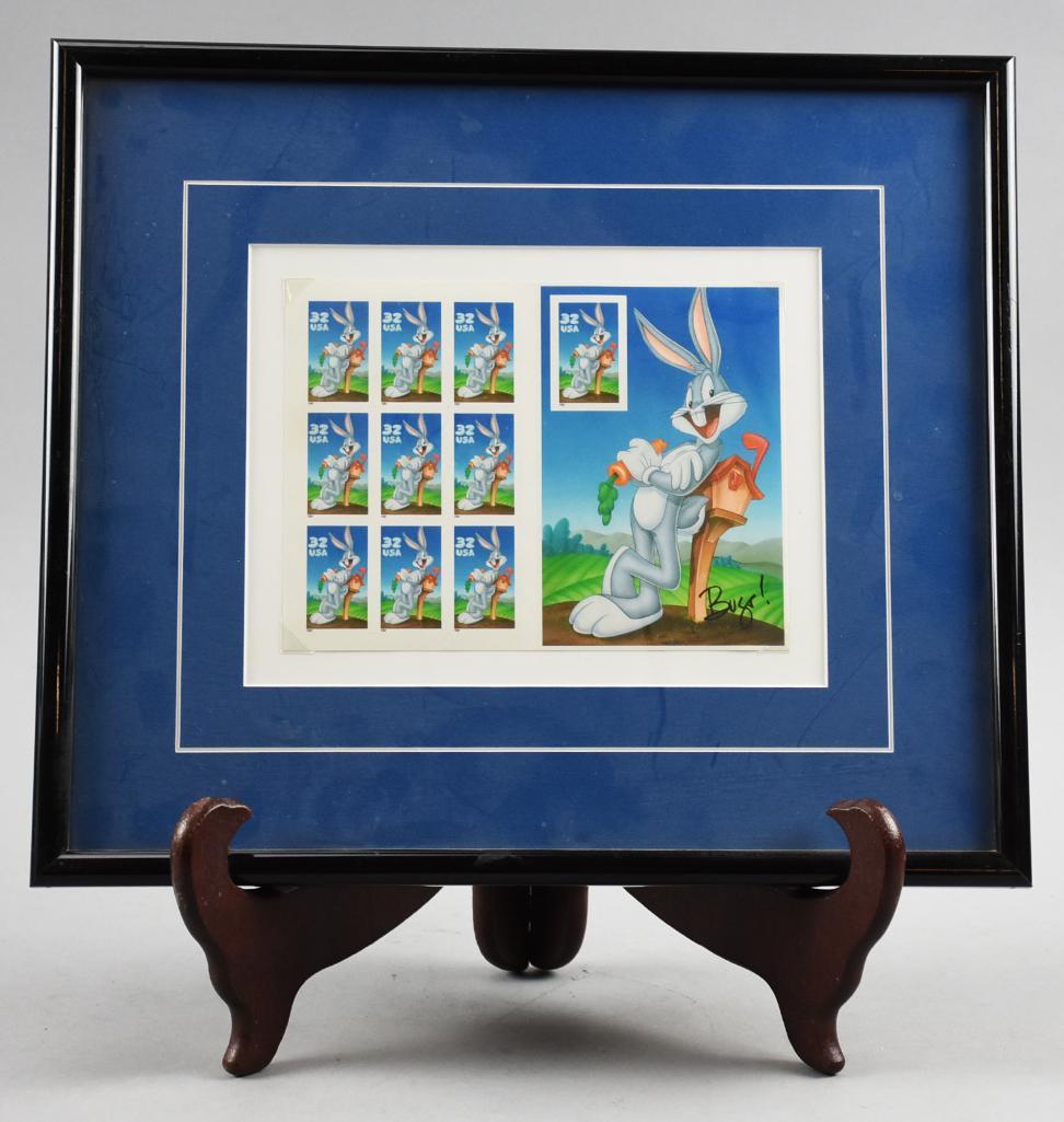 Framed Bugs Bunny US Postage Stamps (1 of 3)