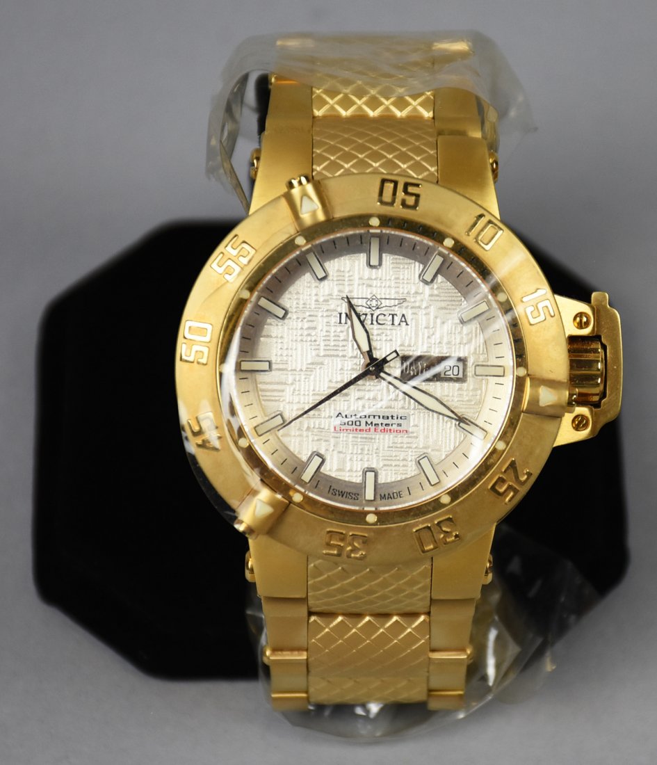 Invicta Ltd. Ed. Subaqua, 5433: Appears unused with original factory wrap that is coming off. Gold tone stainless band.