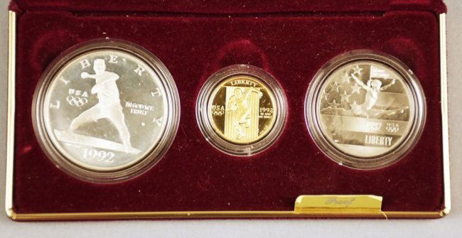 1992 Olympic Coins Set, Gold, Silver, Clad, Proof (1 of 4)