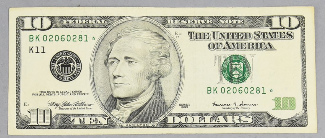 10 dollar Star Note Error: 10 dollar Star Note Error. In nice condition. Please refer to photos.