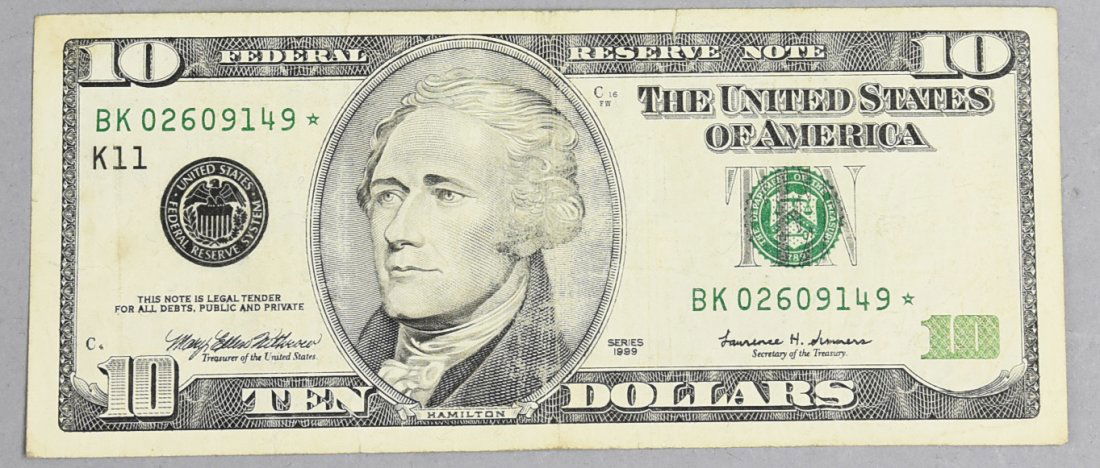 10 Dollar Star Note Error.: 10 dollar Star Note Error. In nice condition. Please refer to photos.