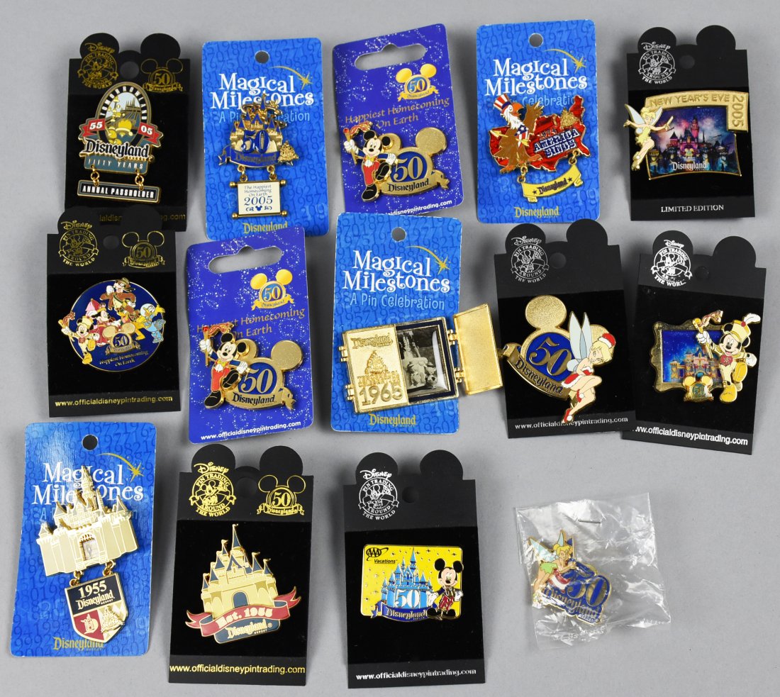 14 Assort. Disneyland 50th Anniversary Pins (1 of 6)