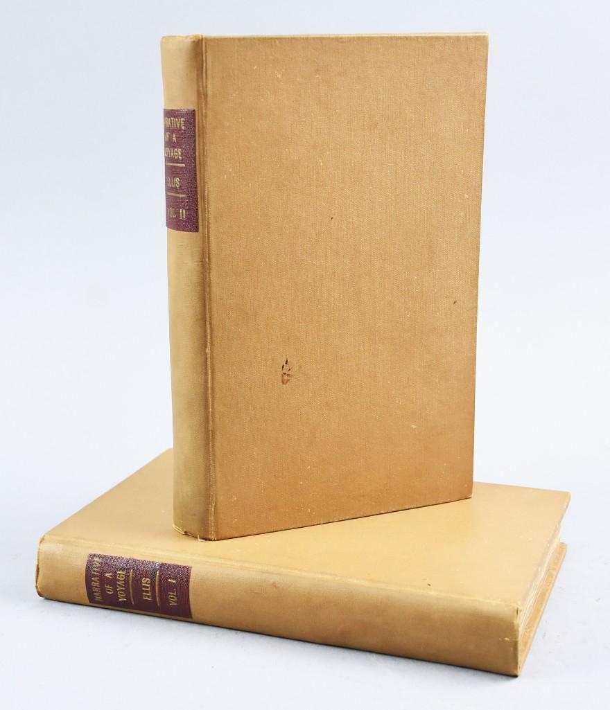 1783 Narrative of a Voyage, Captain Cook Vol 1 & 2: Titled An Authentic Narrative of a Voyage Volumes I and II, North West Pasage. Volume 2 chronicling the travels between continents by Captain James Cook and Captain Charles Clerk during the years 1776