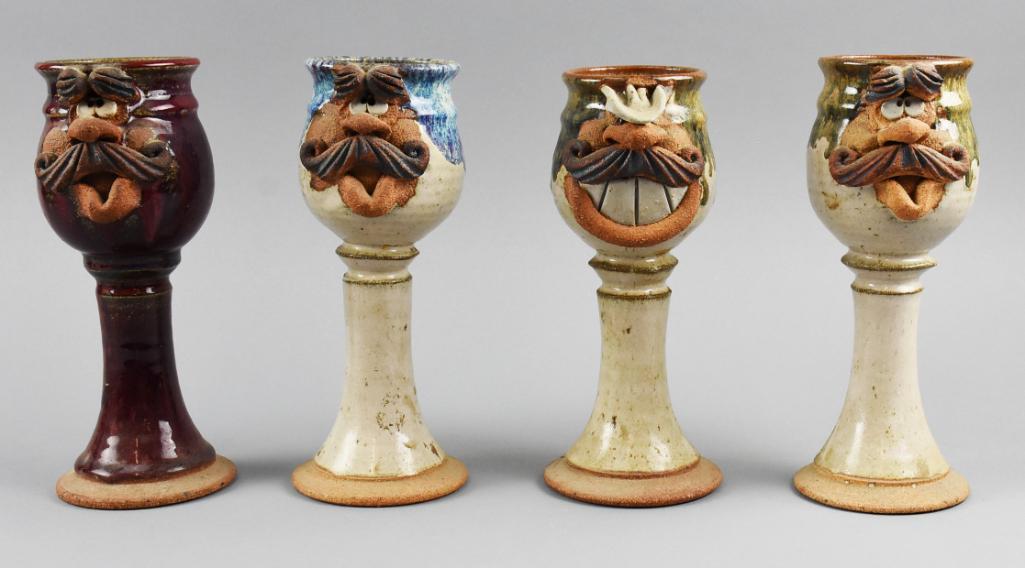 c1970 Rare Robert Eakin Funny Face Goblets (1 of 5)