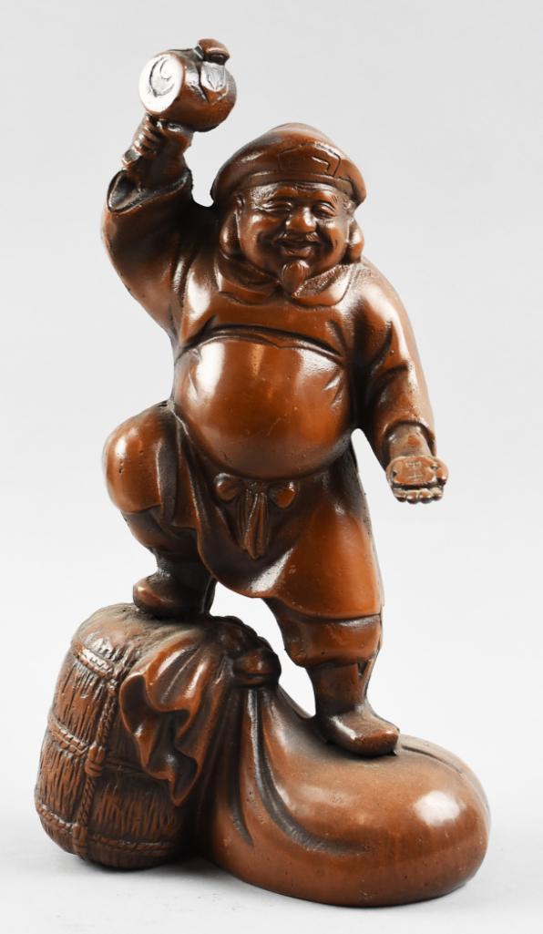 Patinated Cast Iron Japanese God, Daikoku (1 of 9)