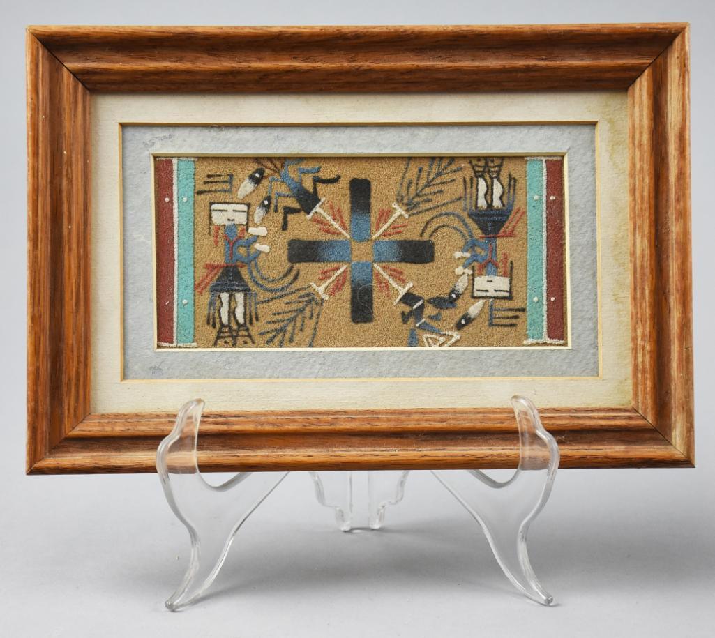 Vintage Navajo Sand Art Whirling Log (1 of 6)