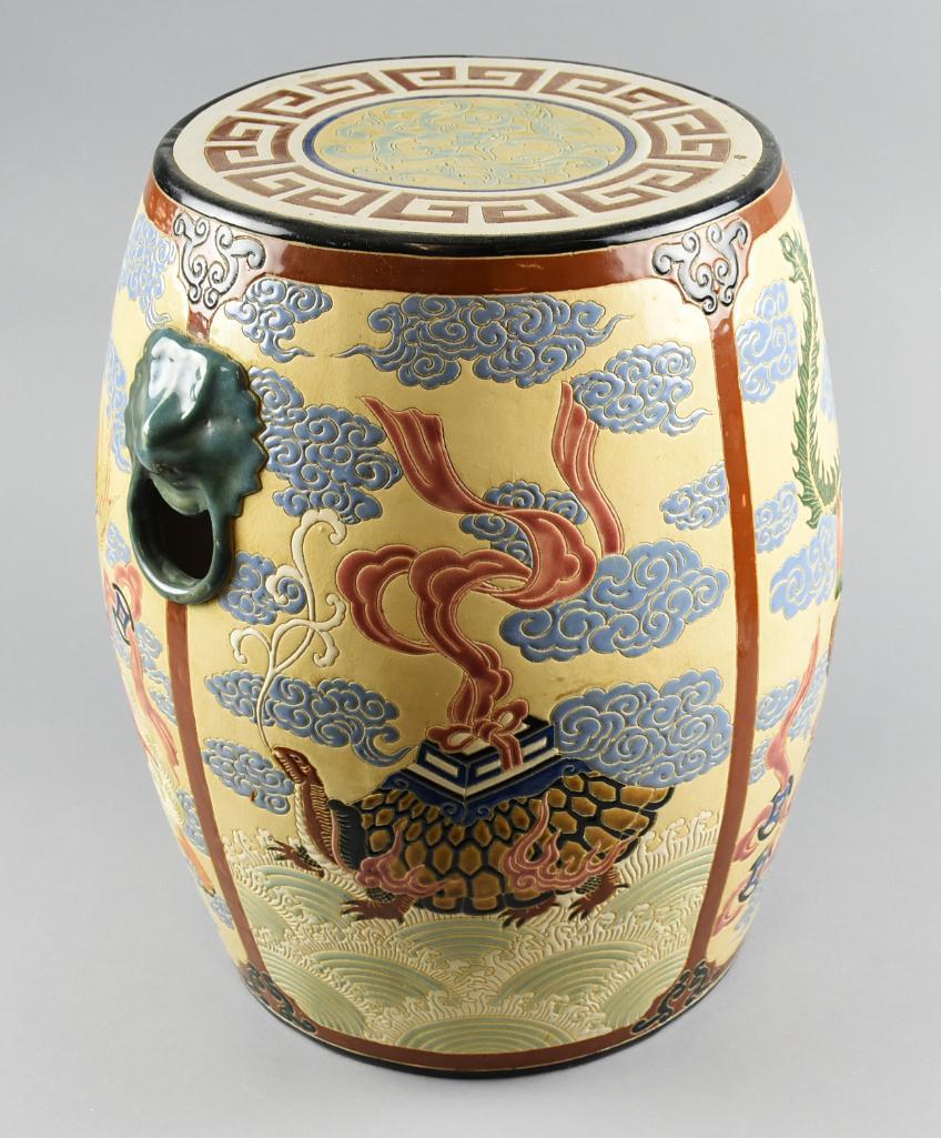 Chinese Ceramic Dragon Garden Stool (1 of 10)