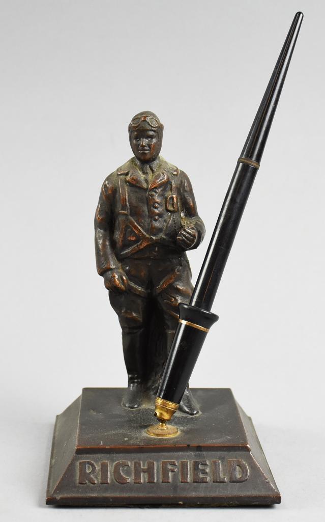 c1930 Richfield Oil "Charles Lindbergh" Pen Holder/Pen (1 of 8)