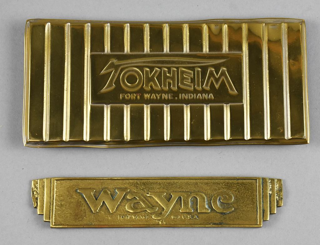 Vintage Tokheim & Wayne Gas Pump Name Plates, Fort (1 of 3)