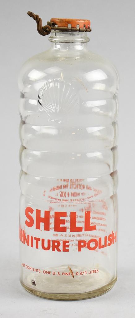 c1940 Shell Oil Co Furniture Polish 1 Pint Bottle (1 of 7)