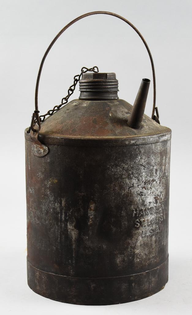 Early Handlan St. Louis 5 Gallon Galvanized Oil Can (1 of 8)