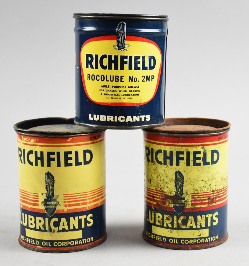 Vintage Richfield Oil Corp Lubricant Cans, Empty (1 of 6)
