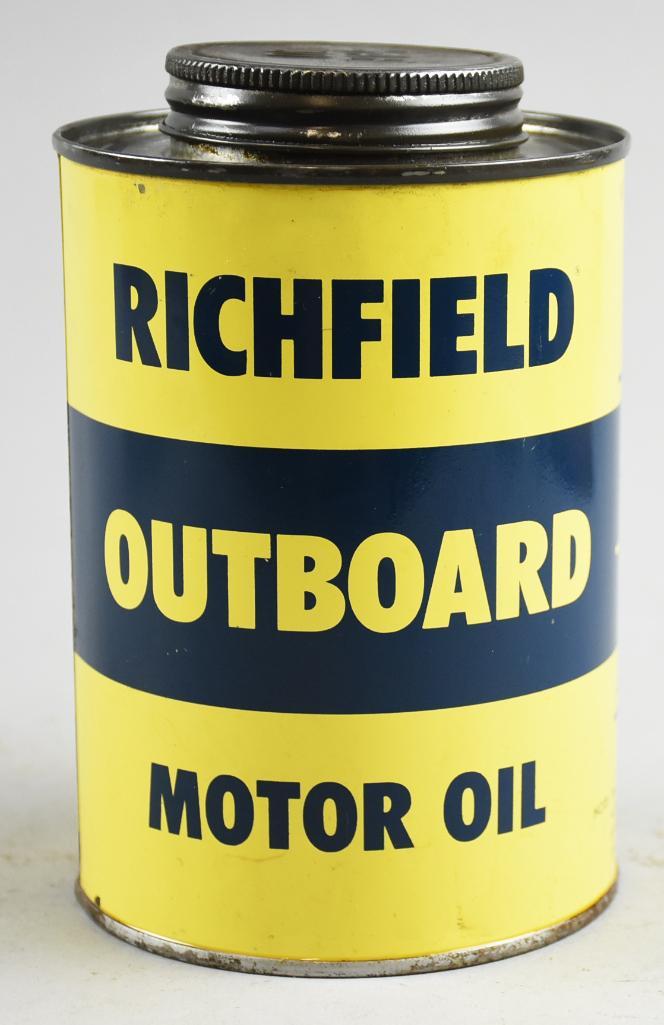 Richfield Oil Corp Outboard Motor Oil, Full Can (1 of 6)