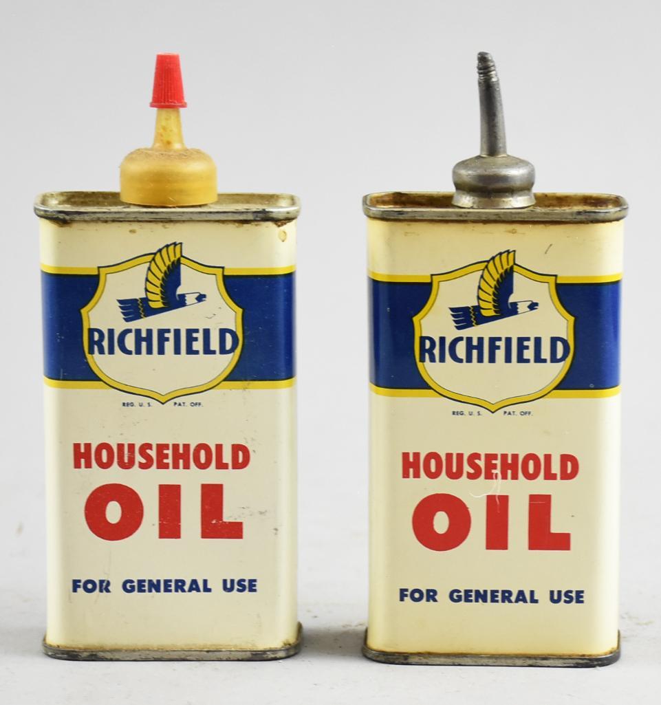 Vintage Richfield Oil Corp Household Oil Cans FULL (1 of 5)