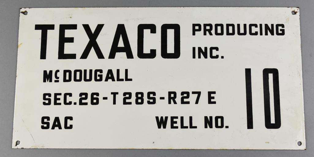 Vintage Texaco Producing Inc. Well Porcelain Sign (1 of 3)