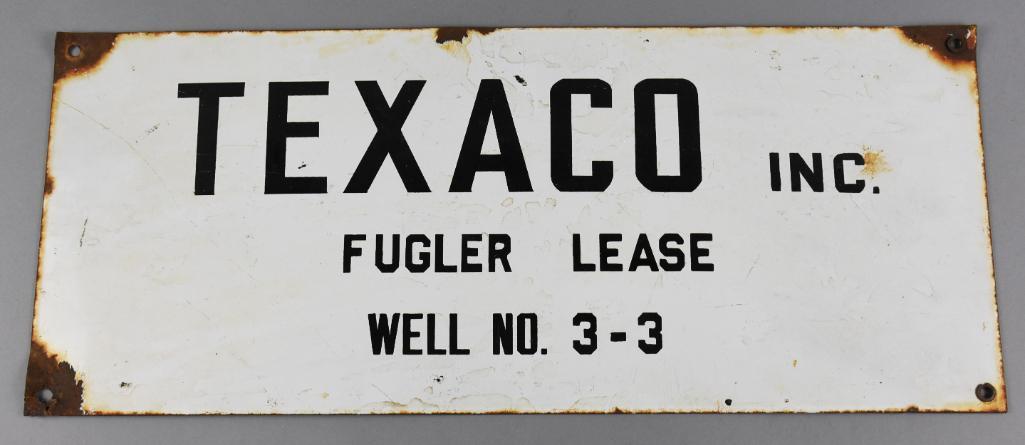 Vintage Texaco Fulger Lease Well Porcelain Sign (1 of 2)