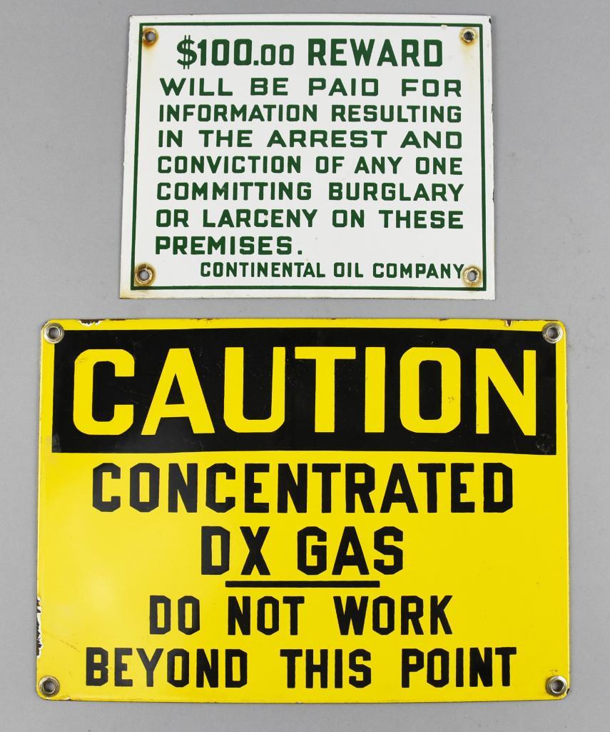 Pair Vintage Porcelain Oilfield Signs, Continental Oil, (1 of 2)