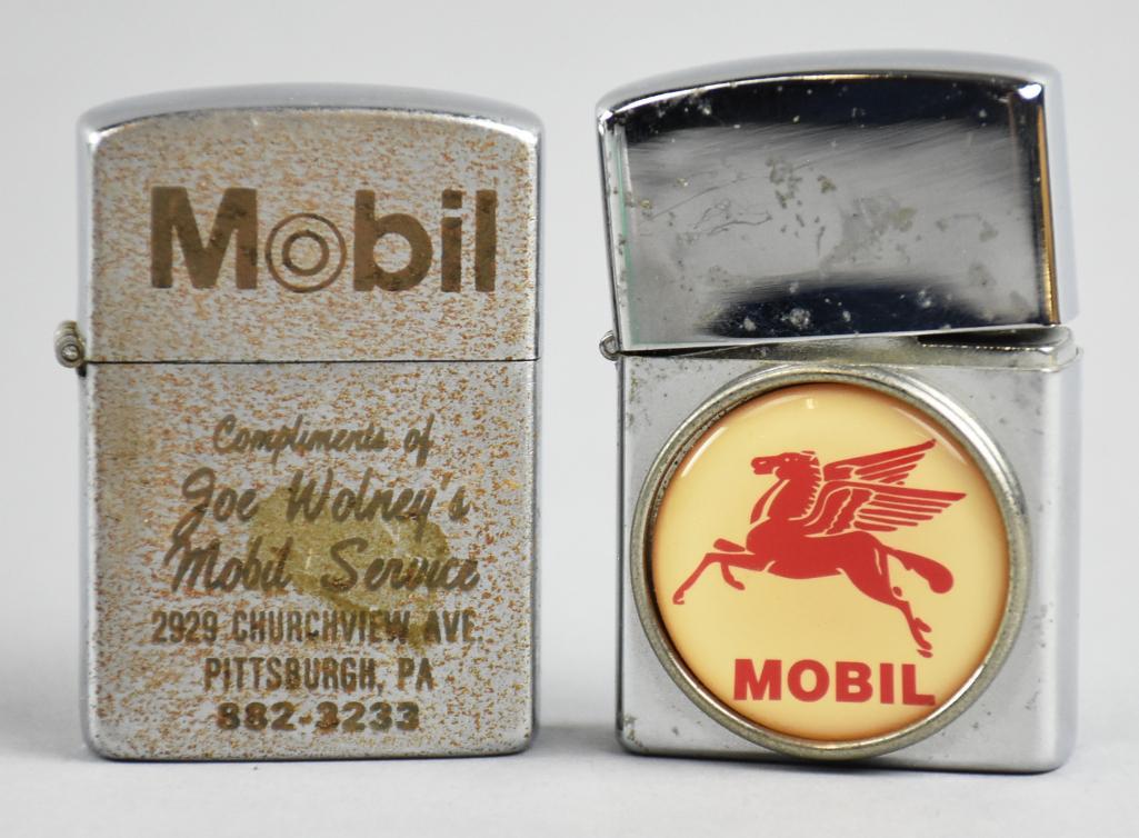 (2) Vintage Mobil Advertising Lighters (1 of 4)