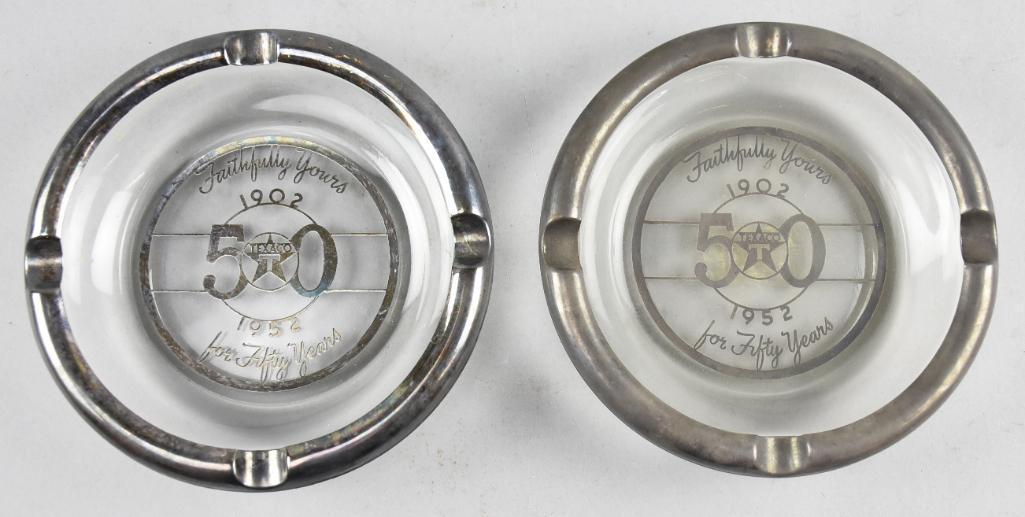 (2) 1952 50th Anniversary Texaco Ashtrays (1 of 5)