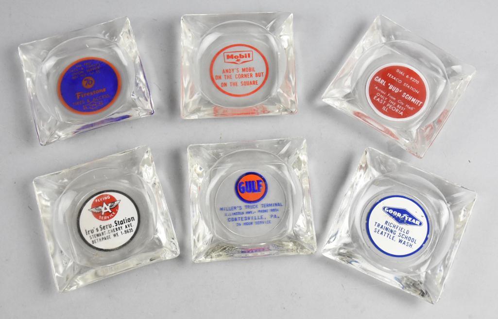 Vintage Service Station Advertising Ashtrays, Mobil, (1 of 5)