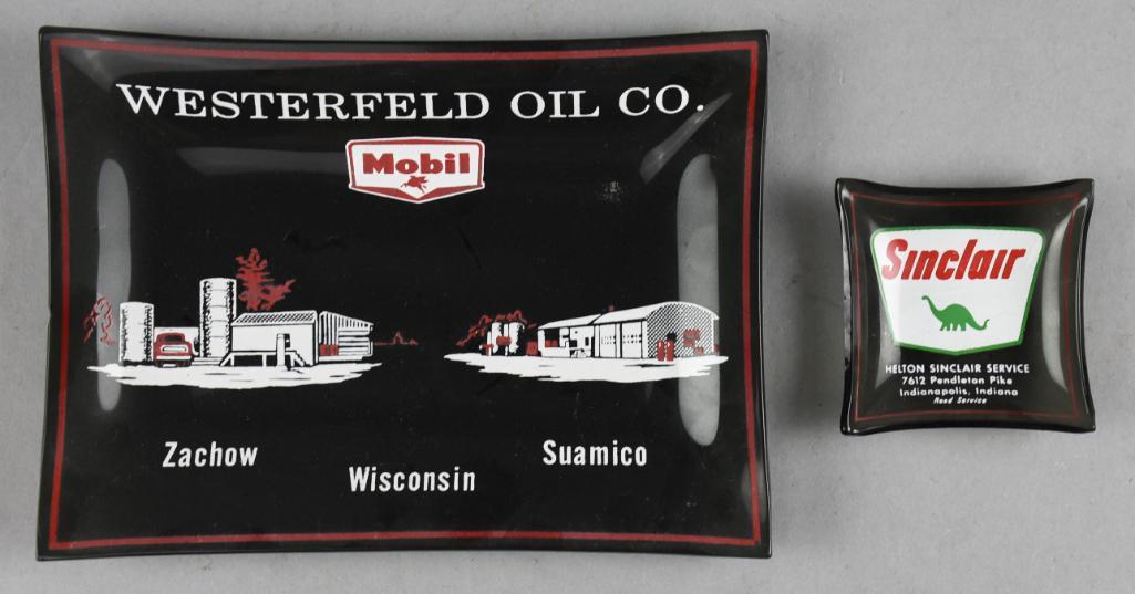 MCM Mid Century Sinclair/Mobil Glass Ashtrays (1 of 5)