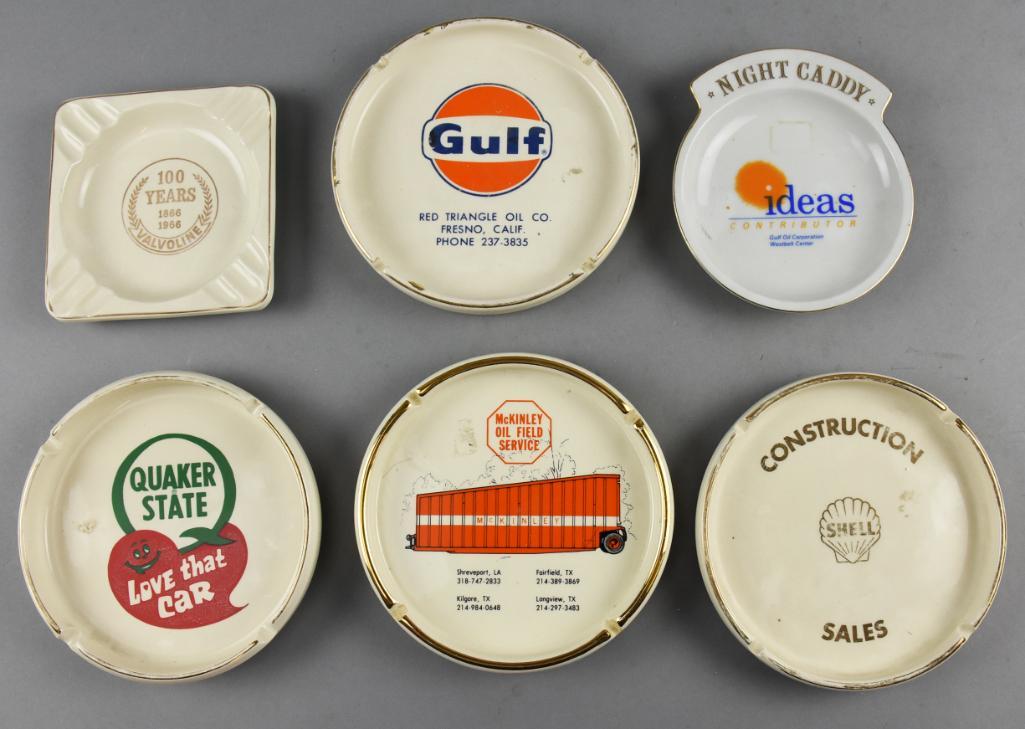 Misc Vintage Ceramic Advertising Ashtrays, Shell, Gulf (1 of 6)