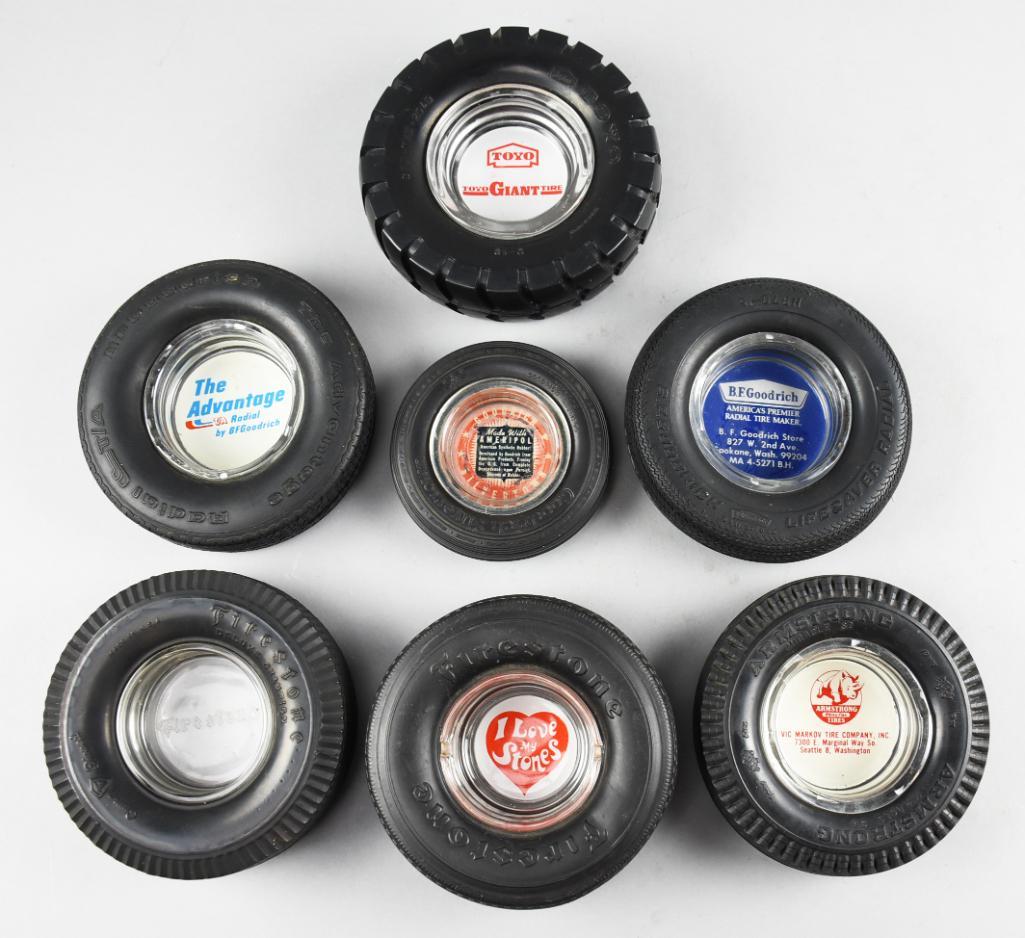 Misc Vintage Tire Advertising Ashtrays, Firestone, & (1 of 7)