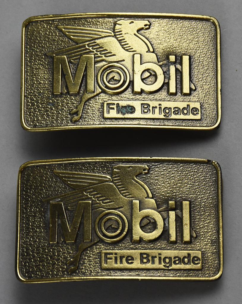 (2) Vintage Mobil Fire Brigade Belt Buckles, Ltd Ed (1 of 4)