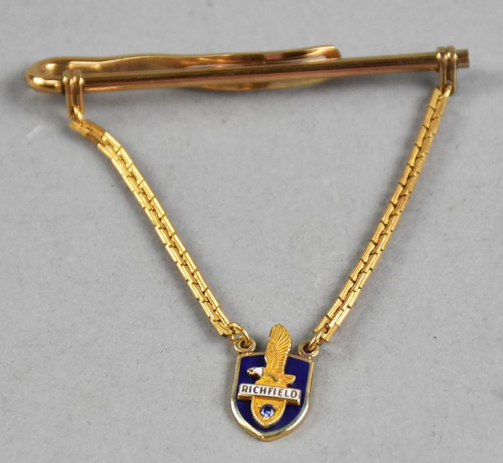 14K Richfield Oil Service Pin Tie Bar Sapphire (1 of 5)