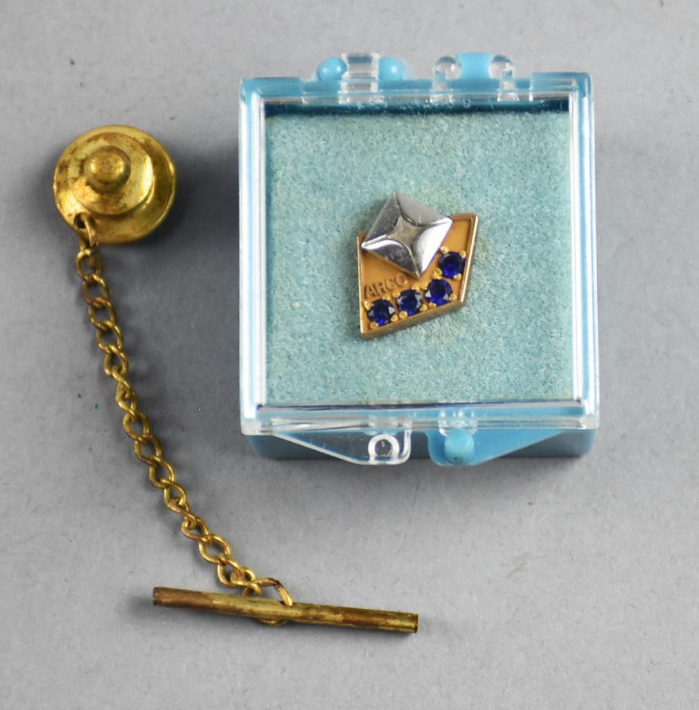 10K Gold Sapphire ARCO Service Award Pin (1 of 3)