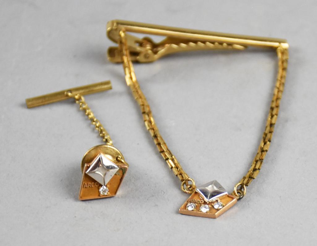 Vintage ARCO Service Pin 10K Diamond Tie Tack Tie Bar (1 of 7)