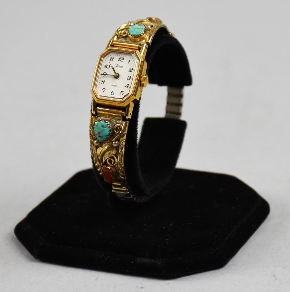 Native American Ladies Gold Fill Timex Watch (1 of 6)