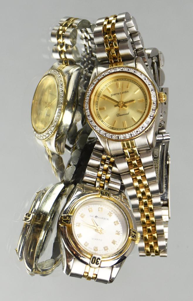 2 Ladies 2 Tone Quartz Watches, Sag Harbor & P. Cardin (1 of 9)