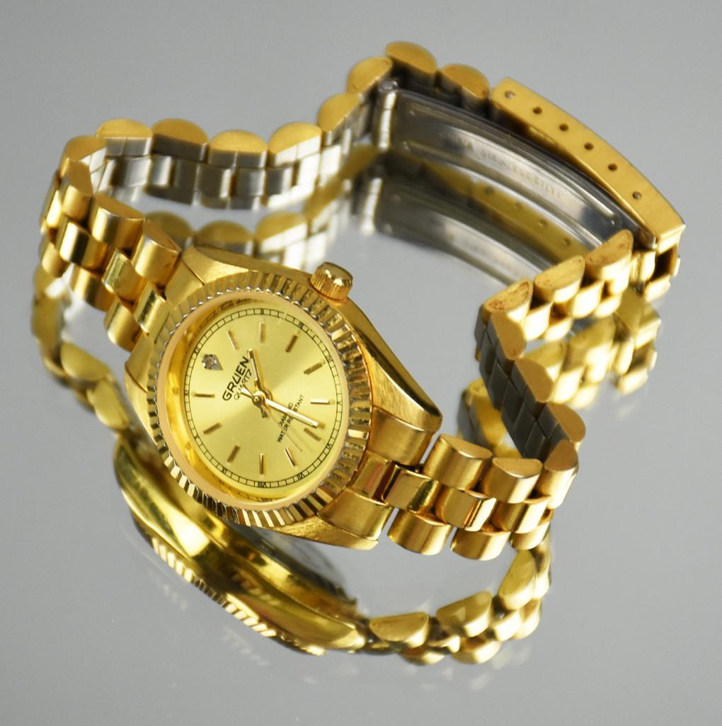 Gruen Precision Quartz Gold Tone Ladies Watch (1 of 8)