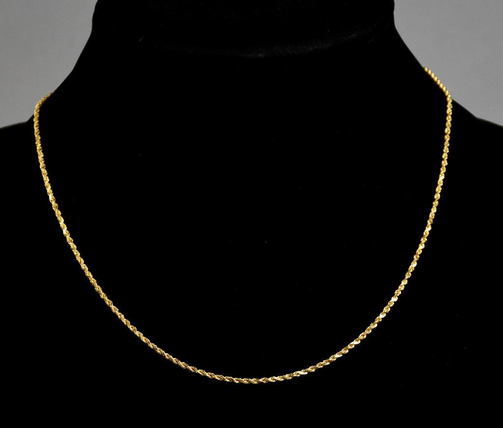 Beautiful 14k Gold 18" Rope Chain Necklace (1 of 5)