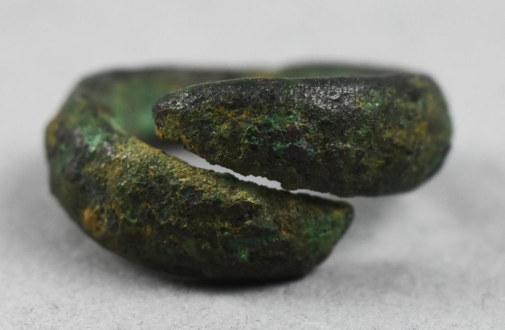 Ancient c2nd Century Roman Bronze Coil Ring (1 of 8)