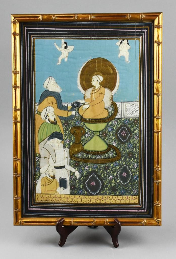 Vintage Middle East Gauhar Oil Painting on Cloth (1 of 9)