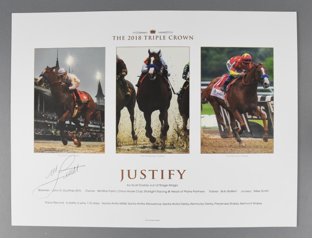 Justify Jockey, Mike Smith Signed Kentucky Derby Poster (1 of 6)
