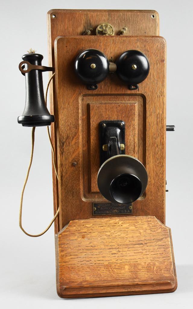 Early Chicago Telephone Supply Co. Solid Oak Wall Phone (1 of 20)
