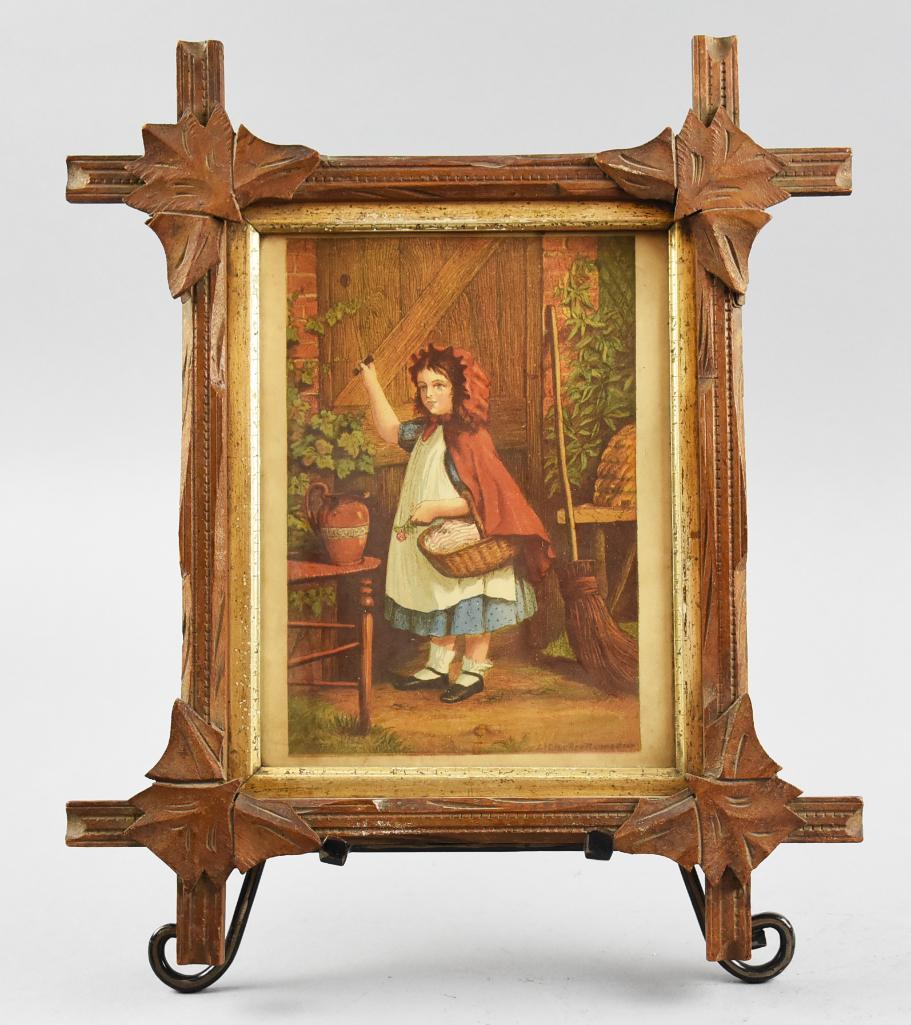 Antique Adirondack Frame, Little Red Riding Hood Print (1 of 6)