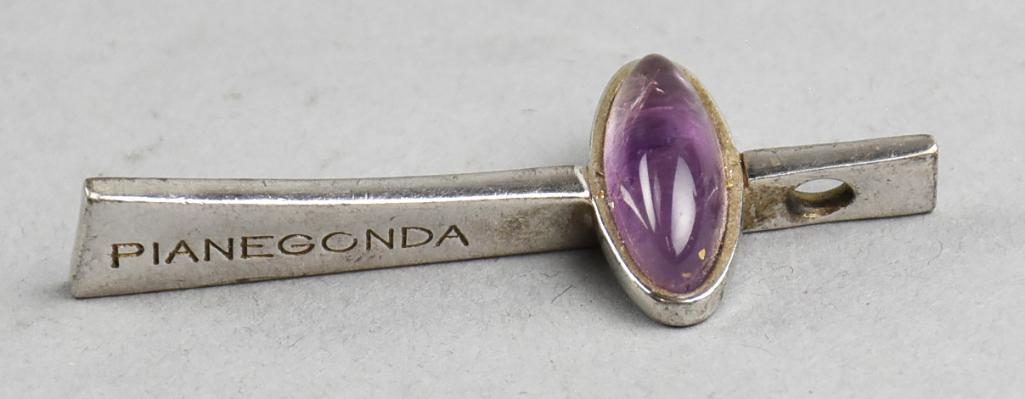 PIANEGONDA Sterling and Amethyst Modernist Pendant (1 of 3)