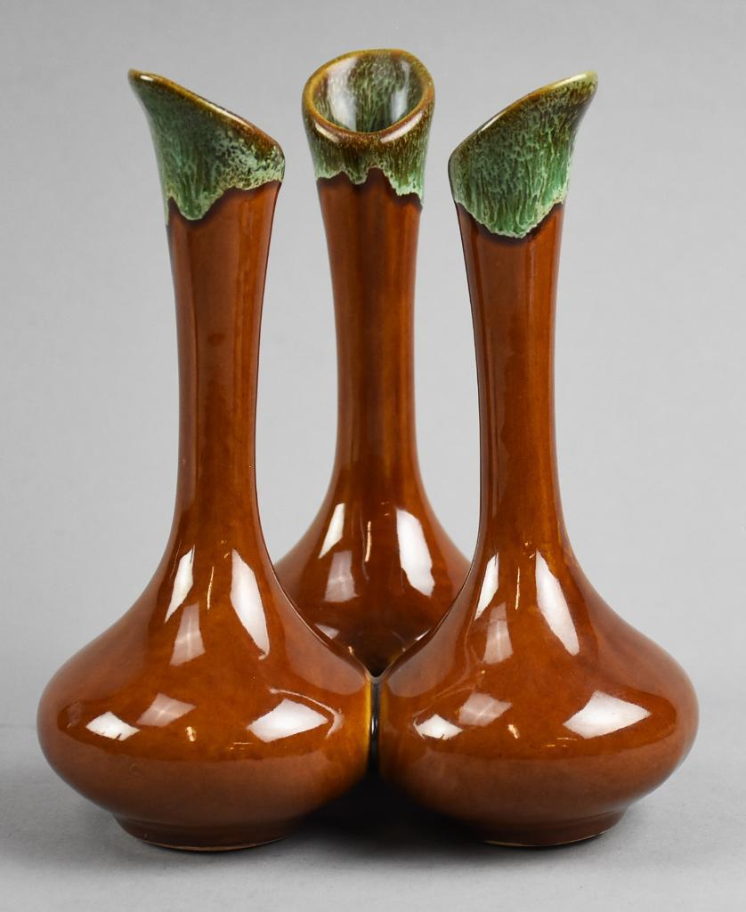 Mid Century Van Briggle Triple Gourd Bud Vase (1 of 5)