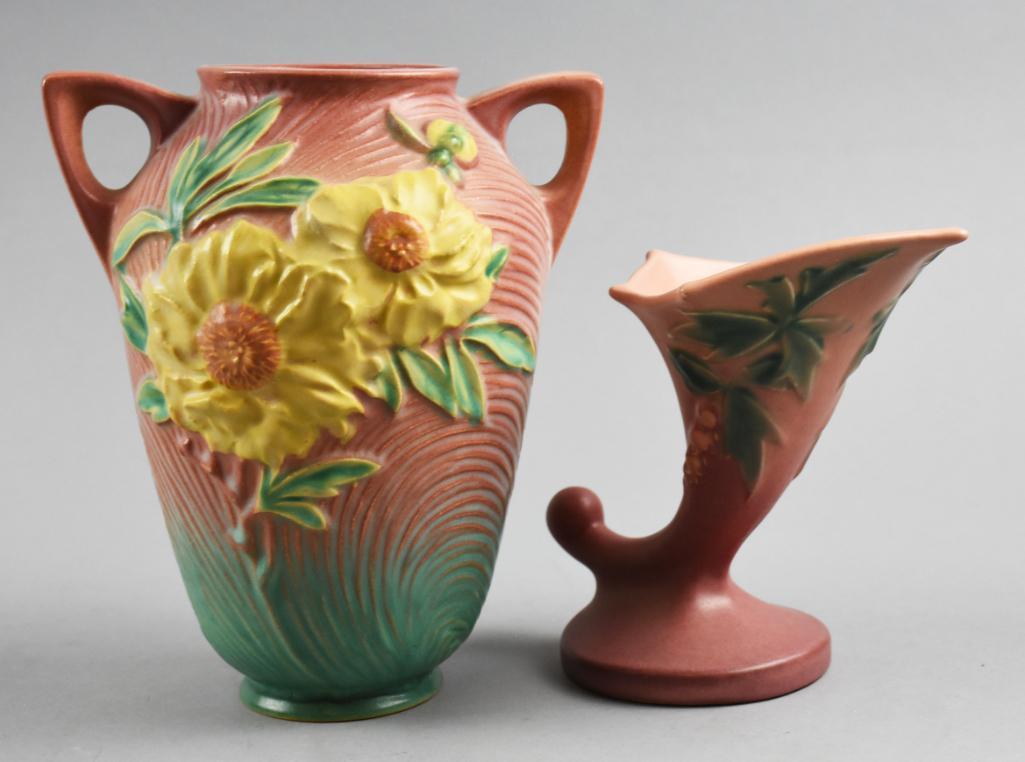 Vintage Roseville Peony & Foxglove Vases (1 of 8)
